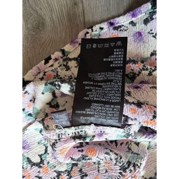 Anthropologie Floral Button-Front Sleeveless Top With Ruffle Collar L - Picture 6 of 8